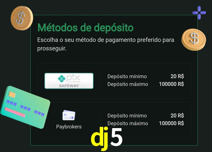O cassino dj5 oferece uma grande variedade de métodos de pagamento